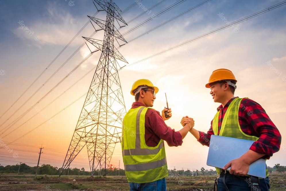 photo of engineers celebrating a successful job